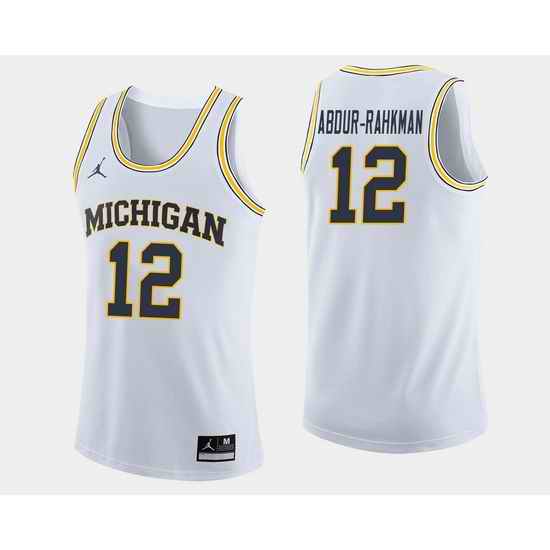 Men Michigan Wolverines Muhammad Ali Abdur Rahkman White College Basketball Jersey